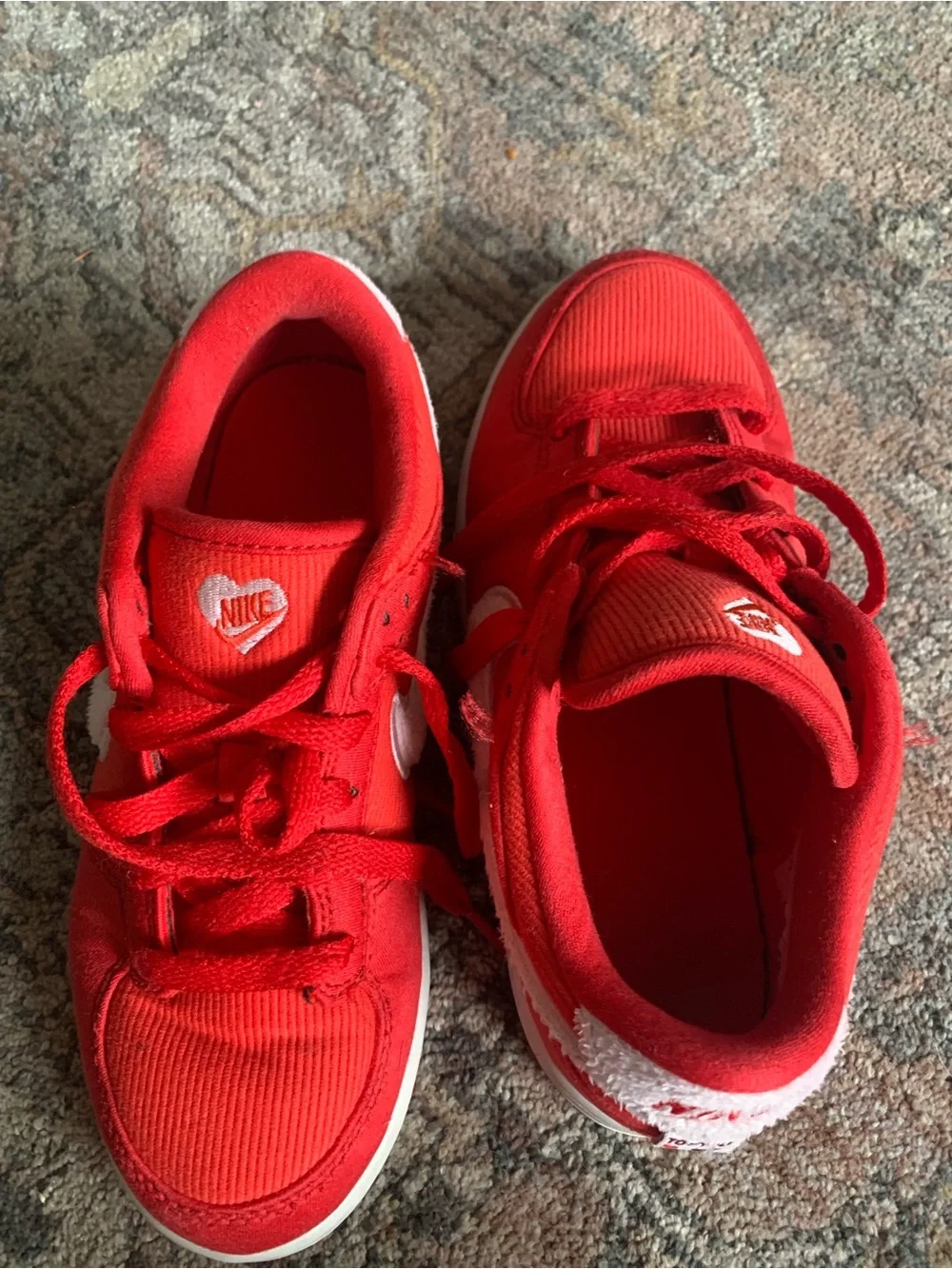 Nike Kids Red Low-Top Sneakers with White Sole